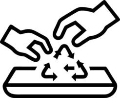 Macro shot of hands sorting microplastics on a tray for recycling analysis Set A vector