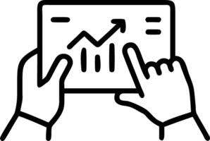 Macro shot of hands using a tablet to manage sustainable investments with green data charts Set A2 vector