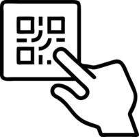 Macro shot of hand scanning QR code on eco friendly packaging for recyclability Set A vector