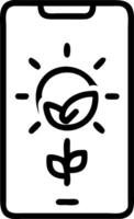 Macro shot of green energy symbols on smartphone screen symbolizing clean technology Set A vector