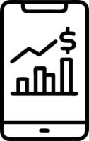 Macro shot of green financial charts and graphs on smartphone screen held by businessperson Set A vector