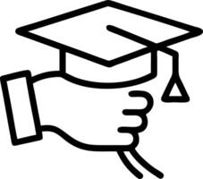 Macro shot of graduates hand holding tassel with reality elements copy space on right vector
