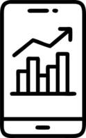 Macro shot of green financial charts and graphs on smartphone screen held by businessperson Set A2 vector