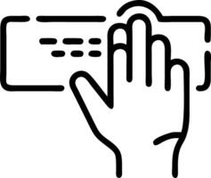 Macro shot of fingers touching a holographic interface with copy space Set A vector