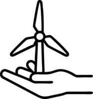 Macro shot of a wind turbine model in hand Set 2 vector