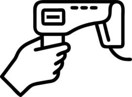 Macro shot of a pharmacists hand scanning a prescription with an AI device vector