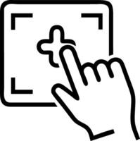 Macro shot of a nurses hand using an AI powered tablet vector