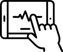 Macro shot of a nurses hand using an AI powered tablet Set 2 vector