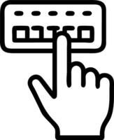 Macro shot of a hand pressing a button on a keyboard Set 2 vector