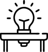 Macro shot of a light bulb glowing above a desk Set 2 vector