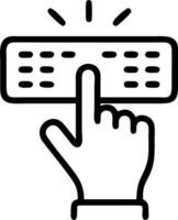 Macro shot of a hand pressing a button on a keyboard vector
