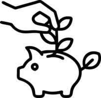 Macro shot of a hand placing a coin into a plant shaped piggy bank Set 2 vector