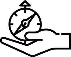 Macro shot of a hand holding a compass over a map Set 2 vector