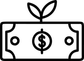 Macro shot of a green dollar bill symbol with a leaf in the center symbolizing eco friendly finance vector