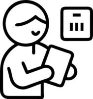 Macro portrait of logistics manager with shipment data vector
