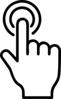 Macro shot of a finger pressing a digital button with copy space vector