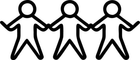 Macro shot of a group of paper people figures made from recycled paper with copy space vector