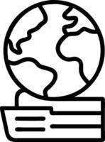 Macro shot of a globe resting on top of a stack of business reports with copy space vector