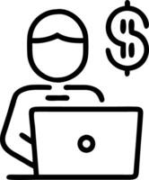 Macro portrait of logistics manager using financial software vector