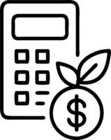 Macro shot of a calculator displaying eco friendly investment returns Set 2 vector