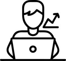 Macro portrait of logistics analyst using spreadsheet Set 2 vector