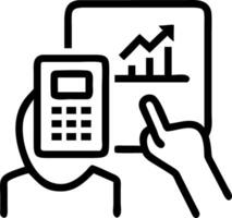 Macro portrait of logistics analyst using spreadsheet vector