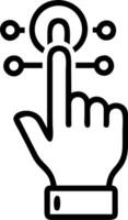 Macro of workers finger pressing digital industrial control button Set A vector