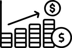 Macro of stack of coins beside bar chart display Set A vector