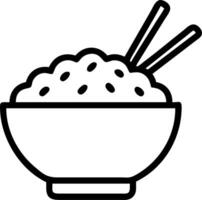 Macro of rice grains in a bowl with chopsticks Set A vector