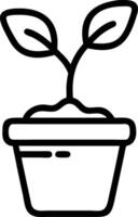 Macro of radish seedling sprouting in small urban pot Set A vector