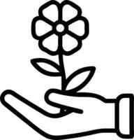 Macro of single flower in hand symbolizing hope and recovery Set A vector