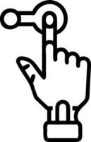 Macro of robot finger pressing industrial control button Set A vector