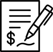 Macro of pen signing a financial contract on document Set A vector