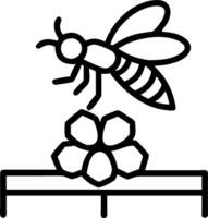 Macro of honeybee pollinating rooftop flowers Set A vector
