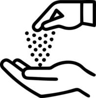 Macro of grains pouring from farmers hands Set A vector