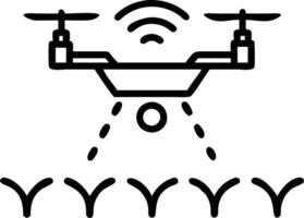 Macro of drone monitoring crops from above Set A vector
