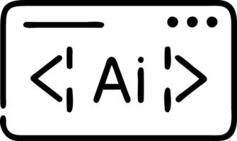 Macro of AI software code on developer screen Set A vector
