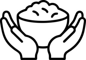 Macro of a childs hands holding a bowl of rice Set A vector