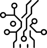 Macro image of circuit board forming factory silhouette with copy space vector