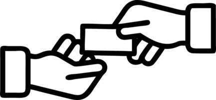 Macro close up of a business card being exchanged in a professional setting Set A vector