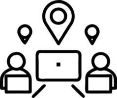 Logistics team optimizing delivery routes Set A vector