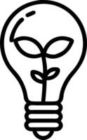 Light bulb with plant sprout icon Set 3 vector