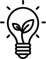 Light bulb with plant sprout icon Set A vector