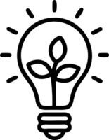 Light bulb with plant sprout icon Set 2 vector