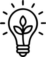 Light bulb with plant sprout icon Set 4 vector