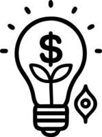 Light Bulb with Plant Inside and Money Symbols Floating Around Set 2 vector