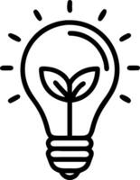 Light Bulb with Plant Inside Set 2 vector