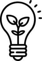 Light bulb with green plant inside and copy space Set A vector