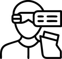 Journalist reporting with virtual reality tools and copy space Set A vector