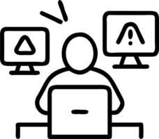 IT specialist managing multiple system alerts Set 3 vector